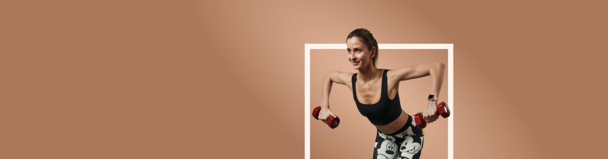 Верх тела с гантелями
