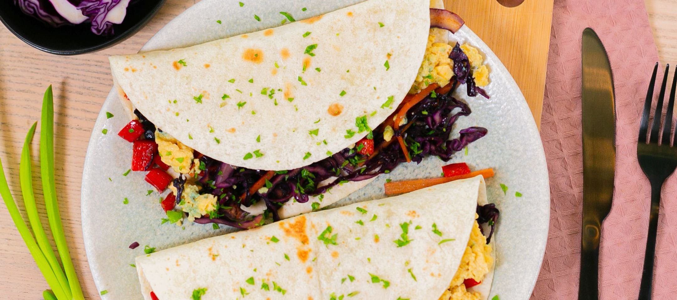 Такос с яйцом на завтрак