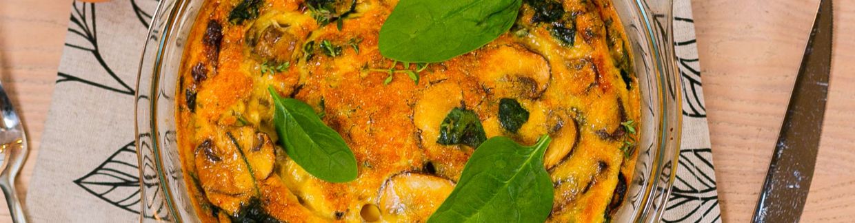 Киш со шпинатом и грибами