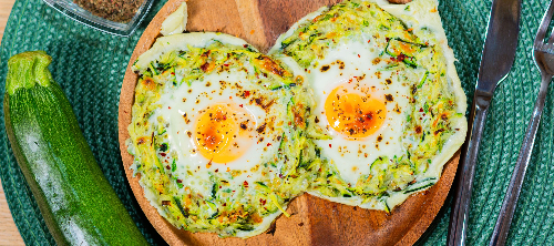Гнезда из цукини и сыра с яйцом