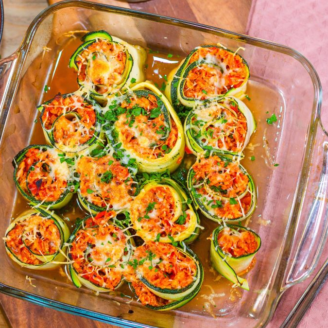 Цукини роллы с курицей