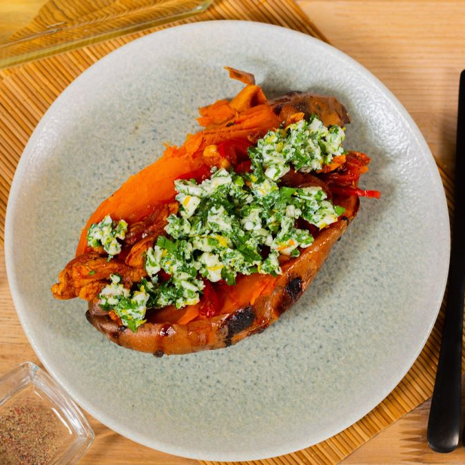 Запечённый батат с начинкой