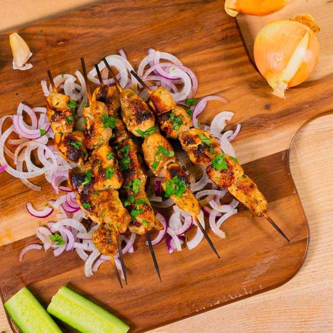 Шашлык из куриной грудки в духовке