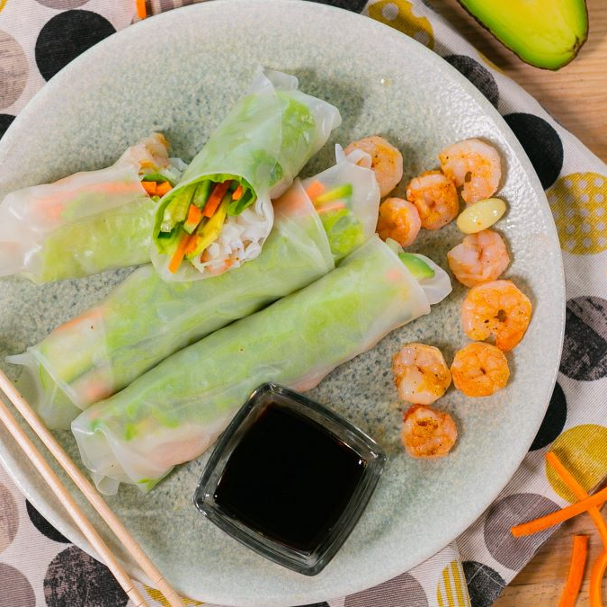 Спринг-роллы с креветками