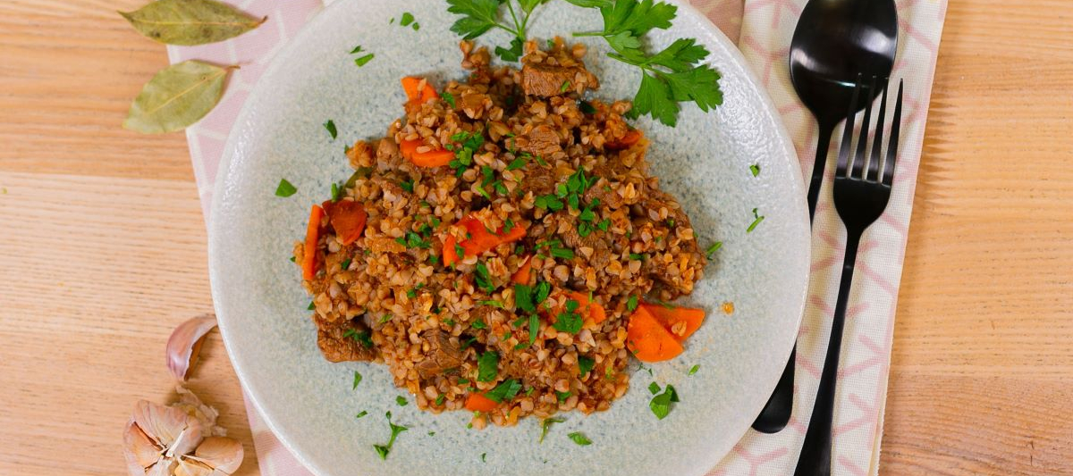 Гречка по купечески с говядиной