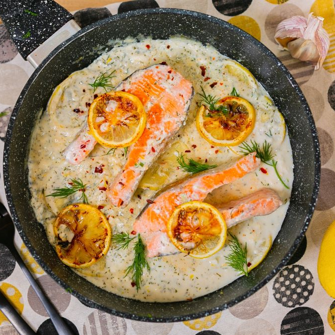 Форель в сливочно-лимонном соусе