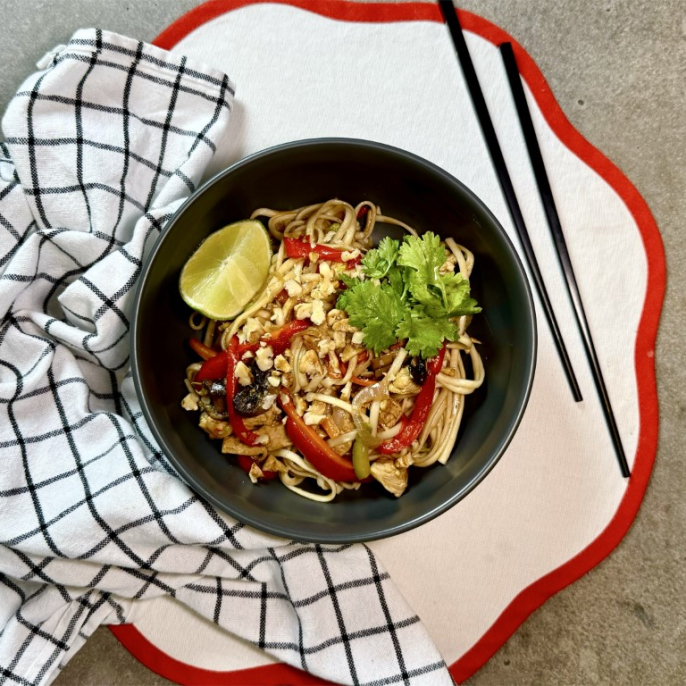 Вок с индейкой в соусе терияки