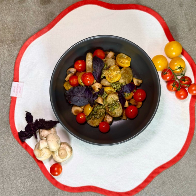 Кабачковые ньокки с соусом песто