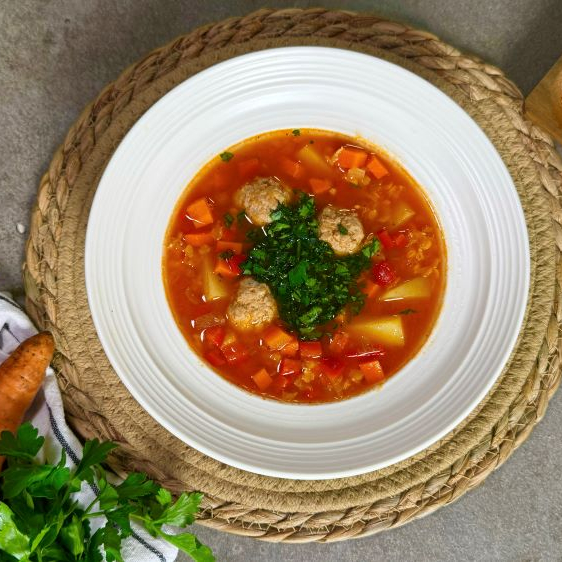 Суп из чечевицы с фрикадельками