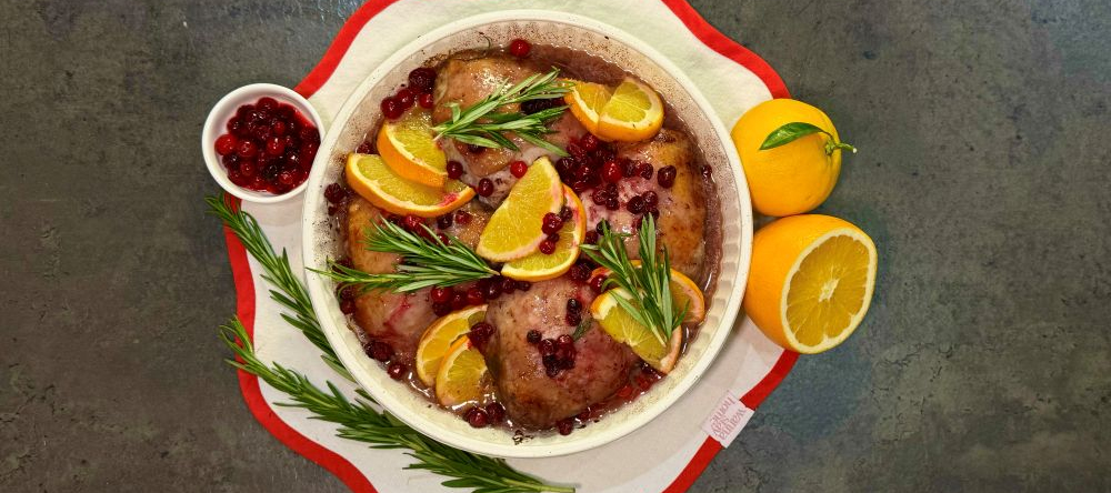 Курица в клюквенно-апельсиновом соусе