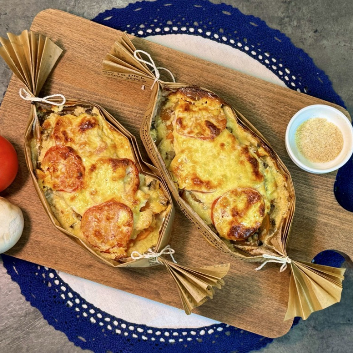 Мясо по-французски в конвертиках с бататом